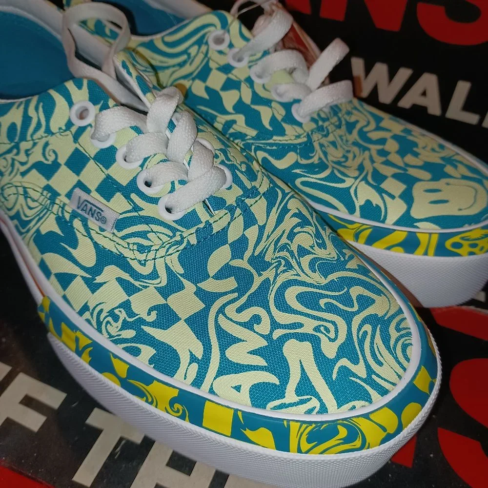 Vans Men's 5/Women's 6.5 Era Stacked Wavy Daze Tile Blue - VN0A4BTOCE5